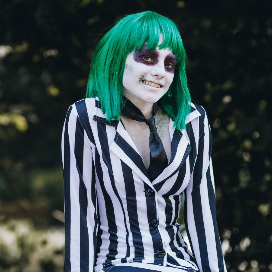 Rubie’s Peluca Oficial De Beetlejuice Para Niños – Talla Única, Estilo Salvaje Gris Y Blanco