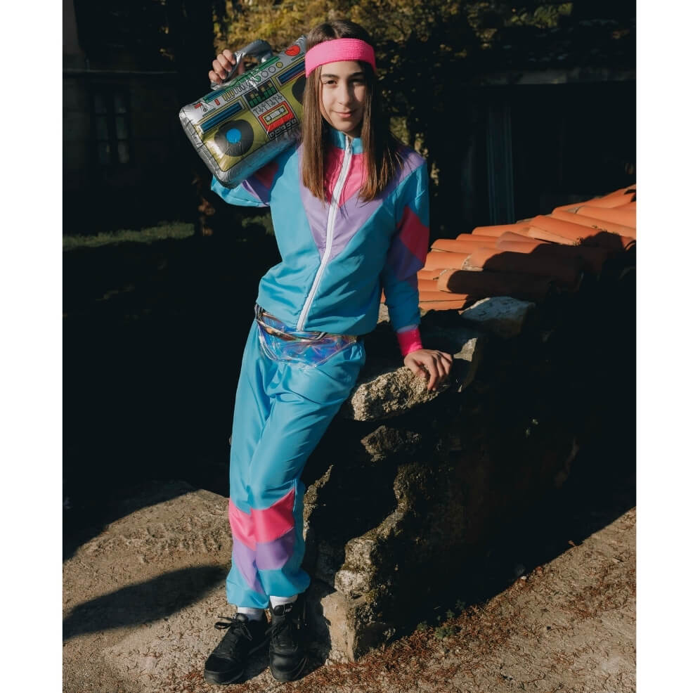 Disfraz de Chándal de Años 80 Azul infantil