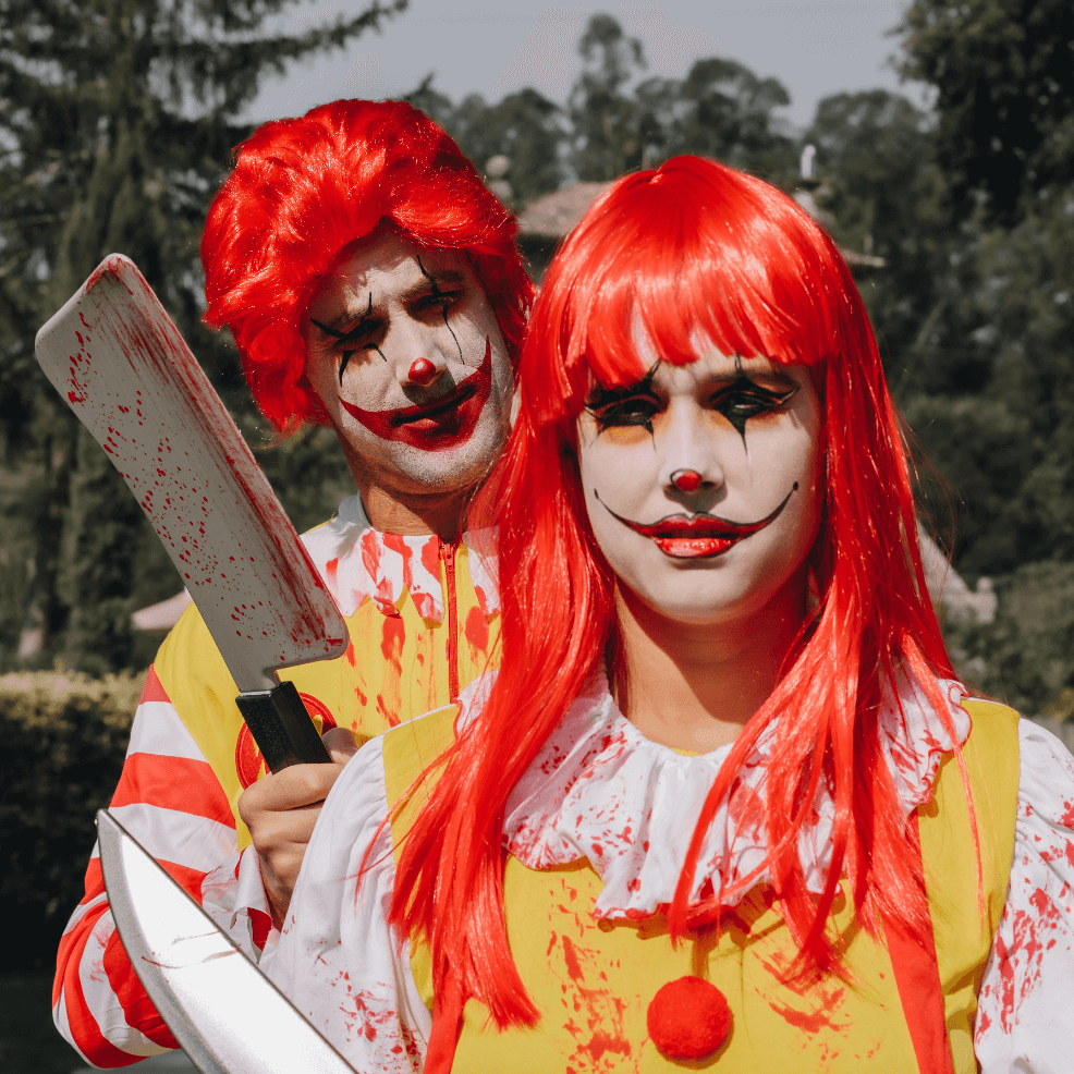Disfraz pareja payasos Mc Donald