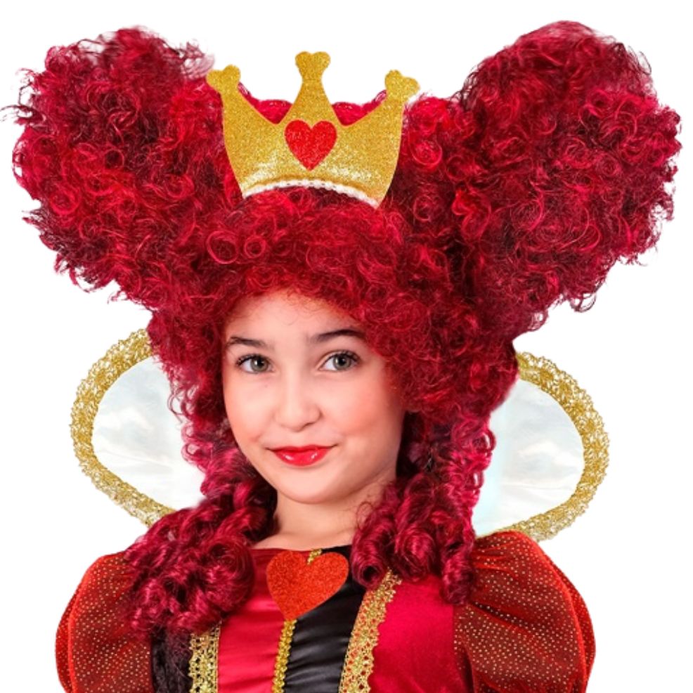Peluca de Reina de Corazones Burdeos