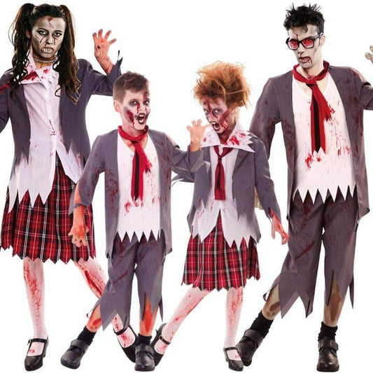 Disfraces en Grupo de Colegiales Zombie