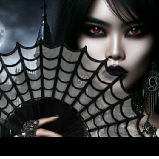 Abanico Gótico Negro