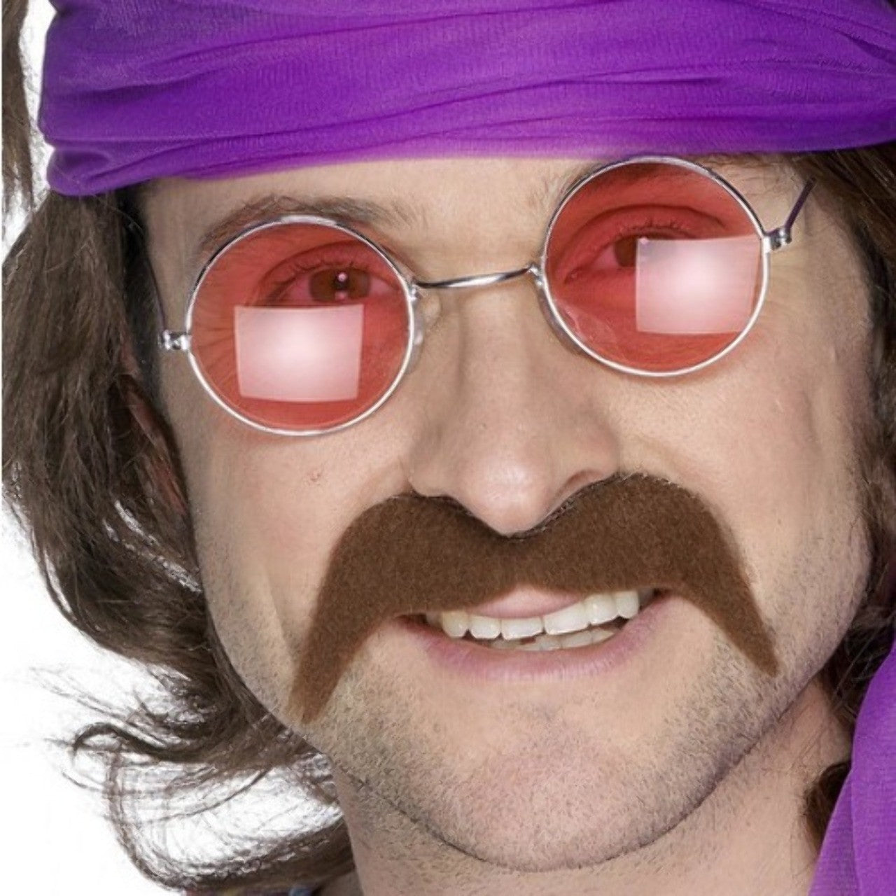 Bigote Marrón hippie
