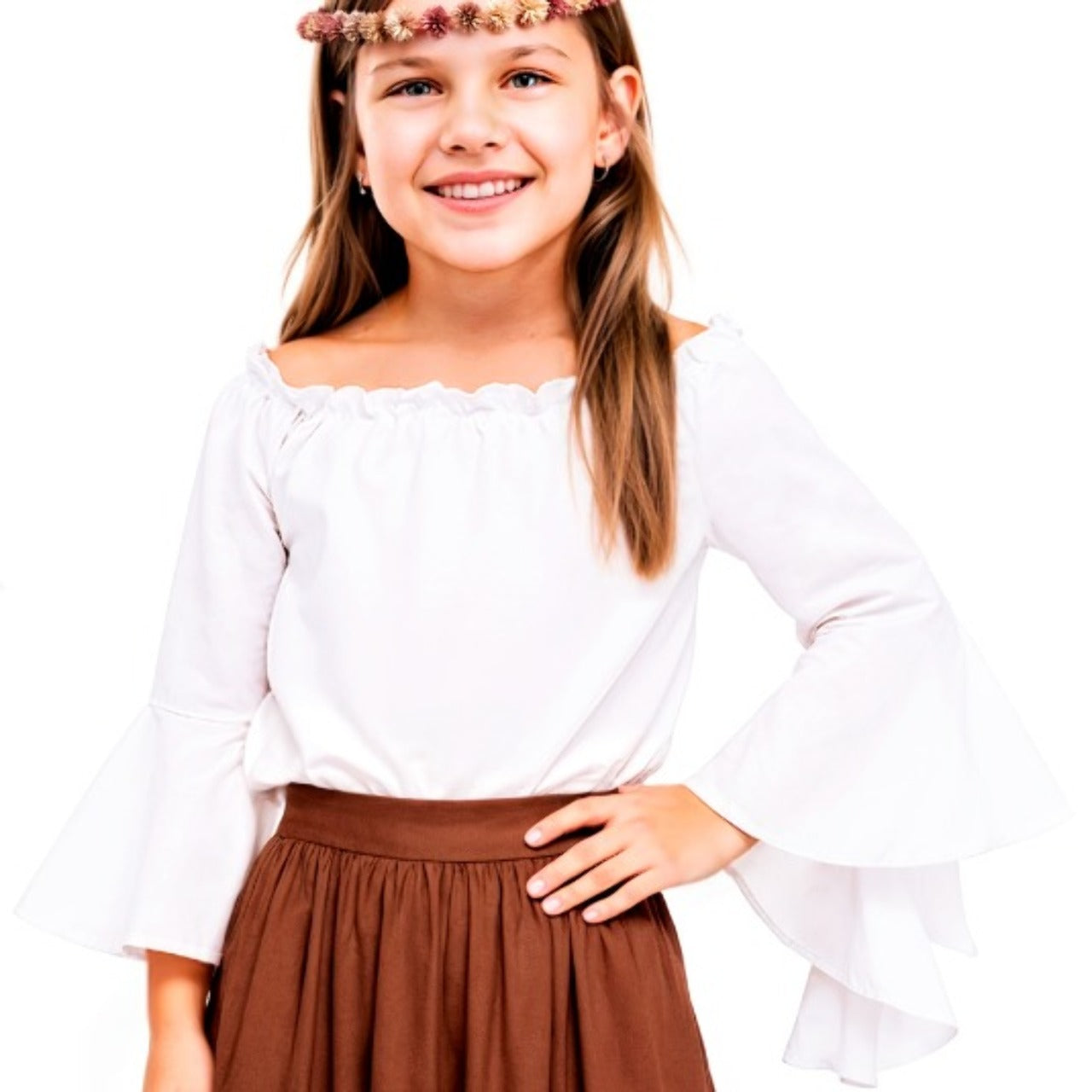 Blusa Medieval Volantes infantil