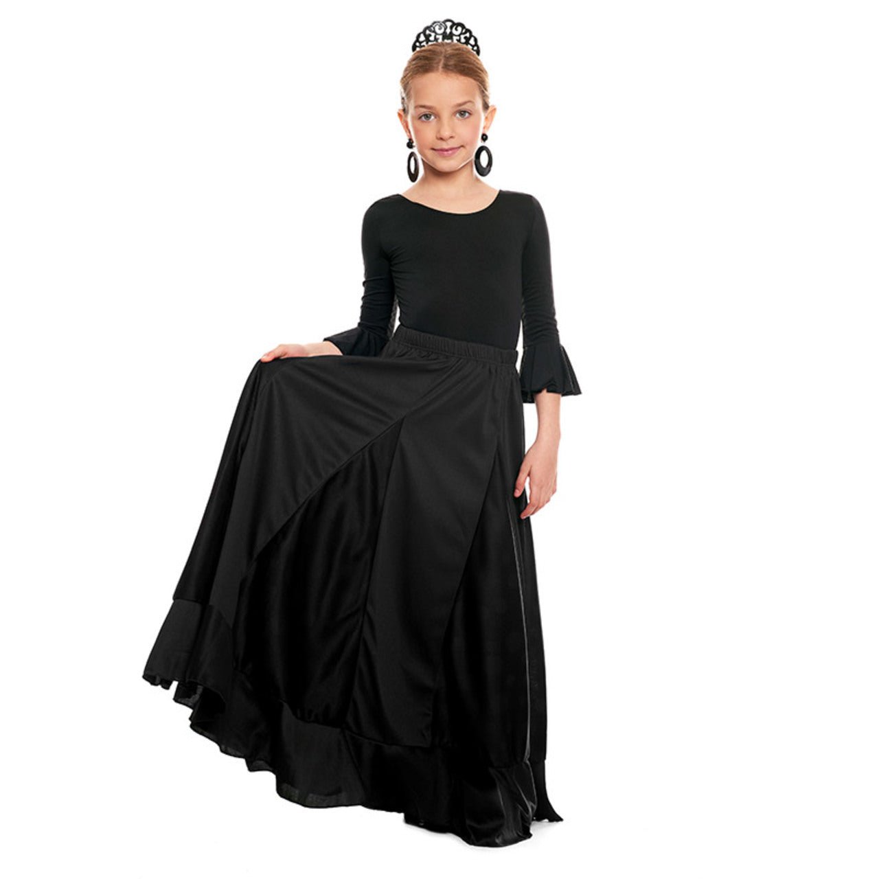 Body Flamenco Negro con Volante infantil