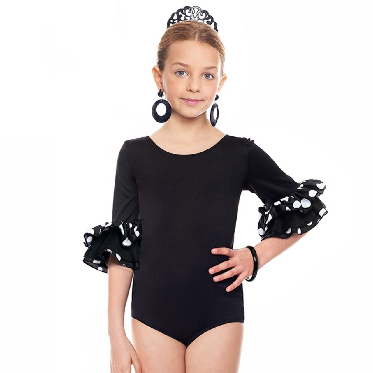 Body Flamenco Negro y Blanco infantil