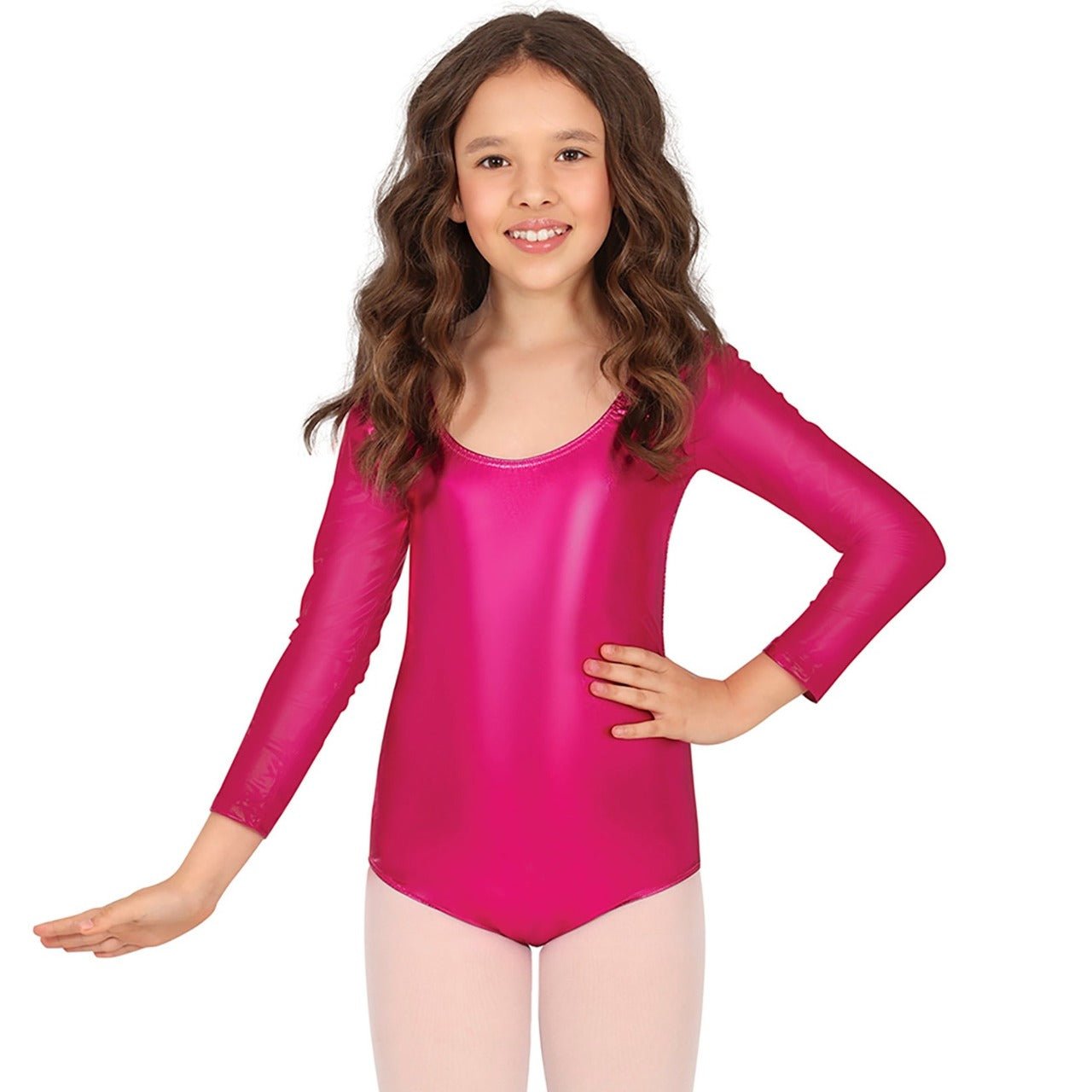 Body Fucsia Metalizado con Manga infantil