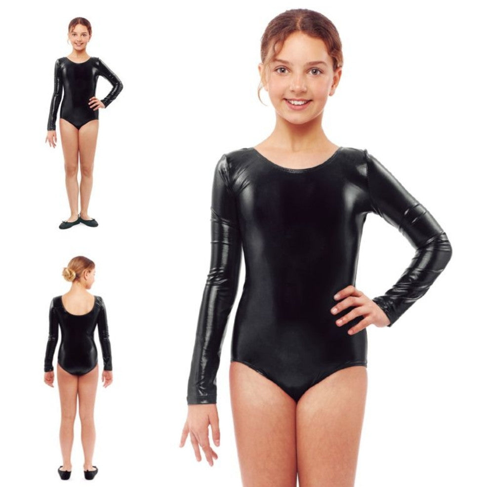Body Negro Metalizado infantil