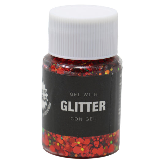 Bote de Glitter en Gel Rojo