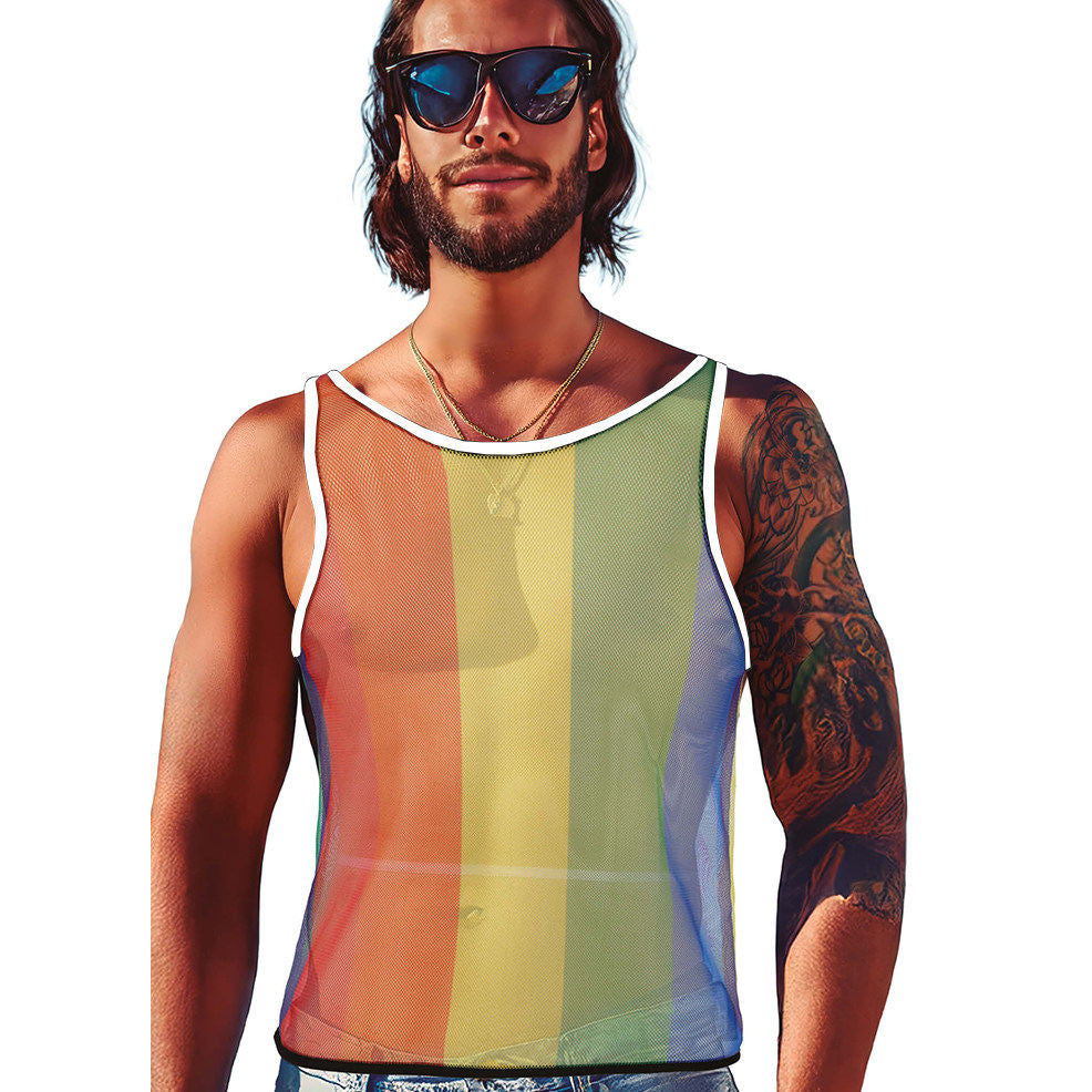 Camiseta de Rejilla Arcoíris