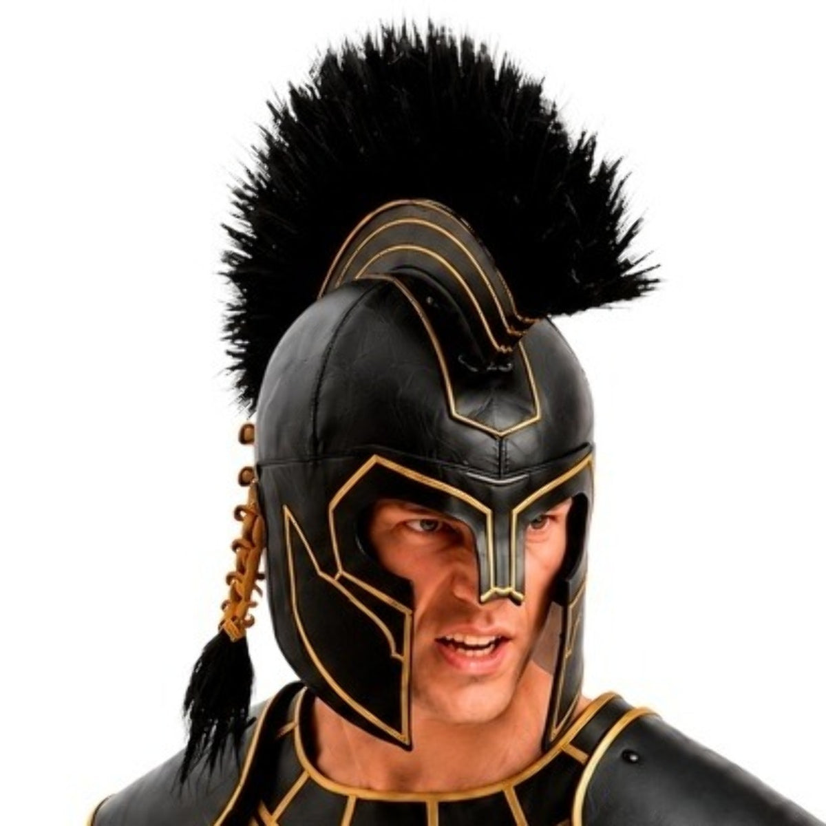 Casco Romano Negro de Cuero Deluxe