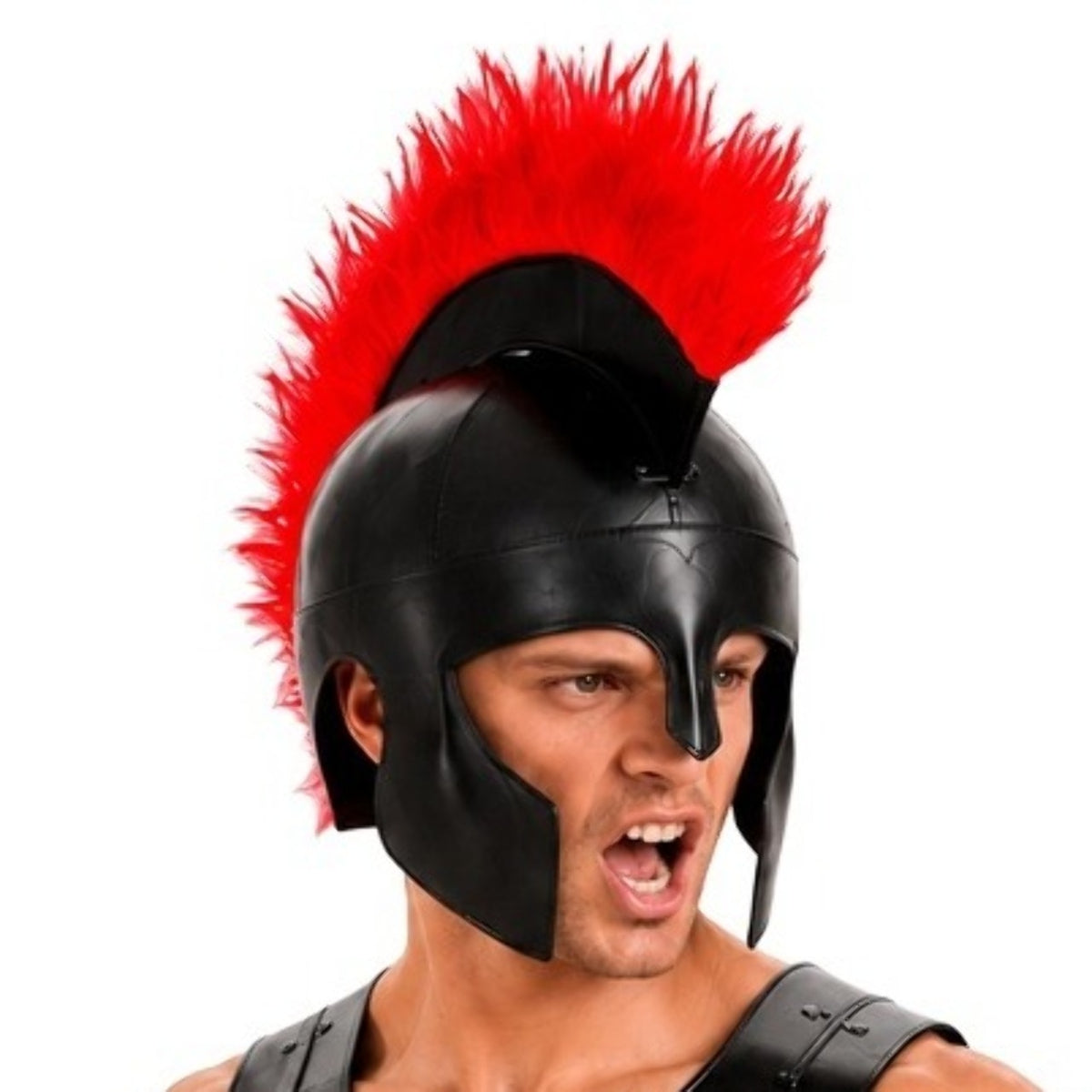 Casco Romano Negro de Cuero