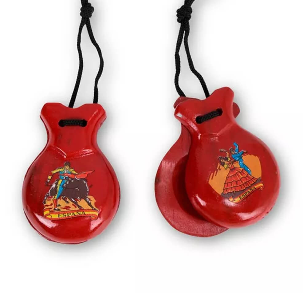 Castañuelas Rojas de Madera