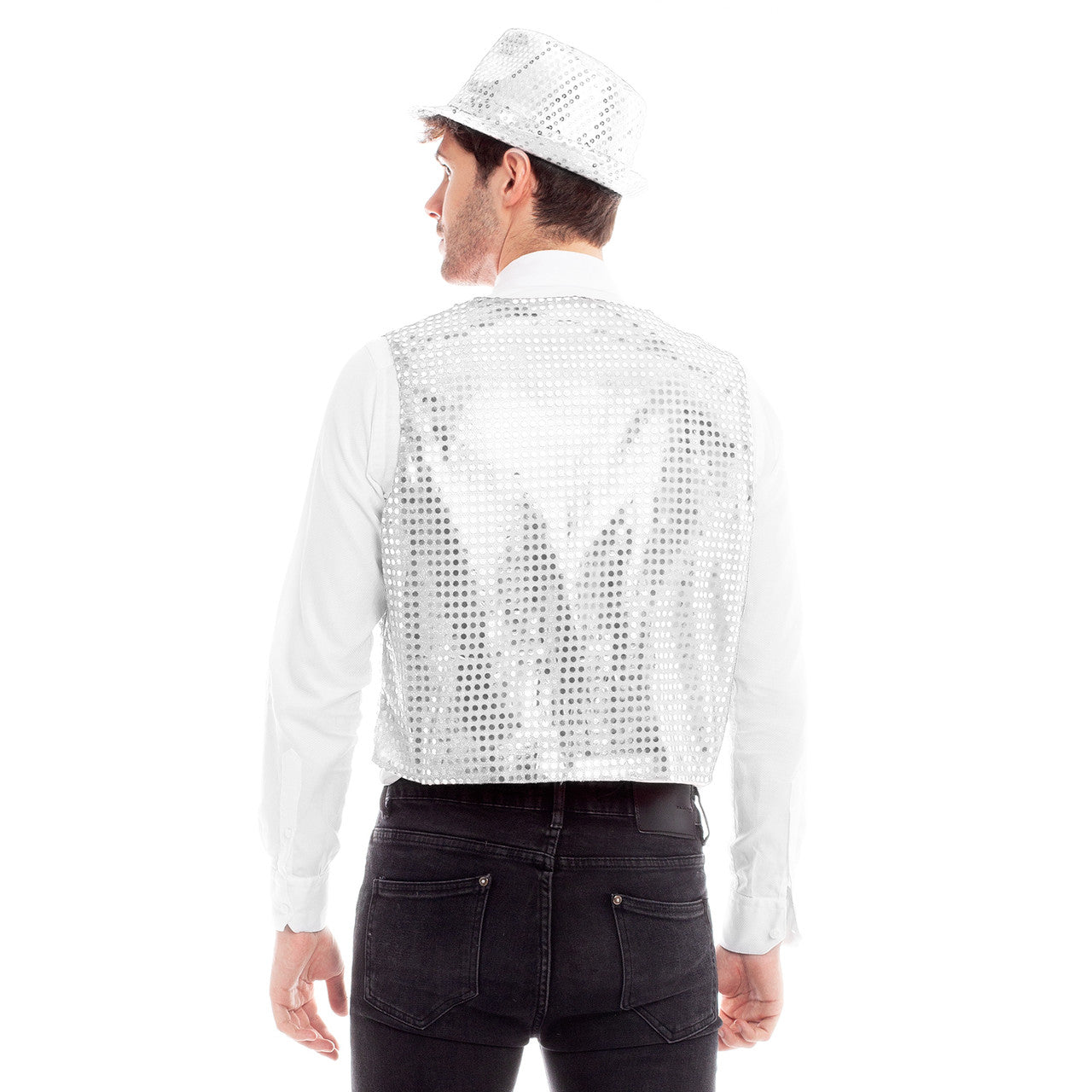 Chaleco de Lentejuelas Plateado Eco