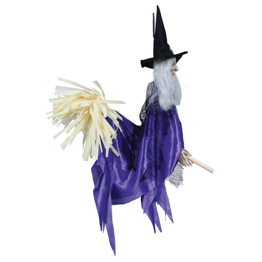 Colgante Bruja Lila con Escoba