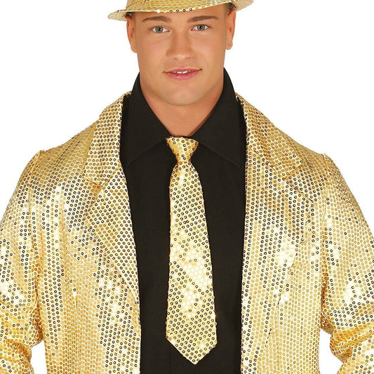 Corbata Dorada Lentejuelas