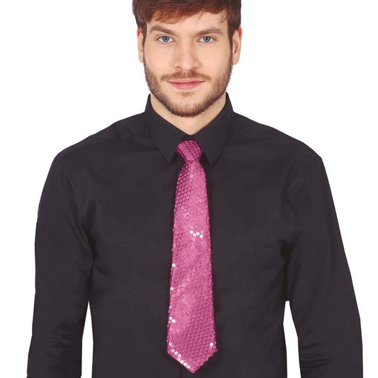 Corbata Rosa Lentejuelas