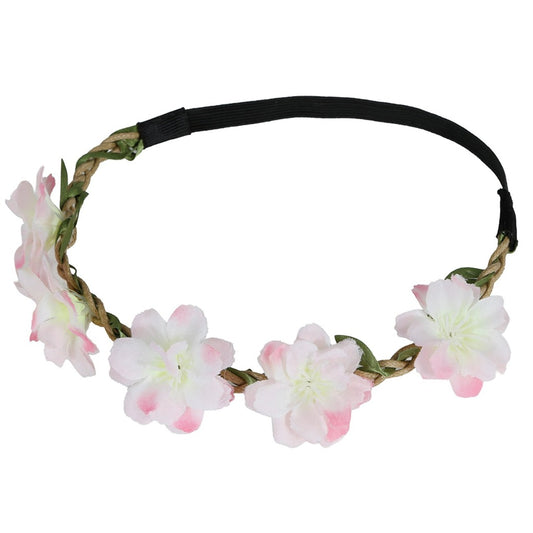 Corona de Flores Blancas y Rosas