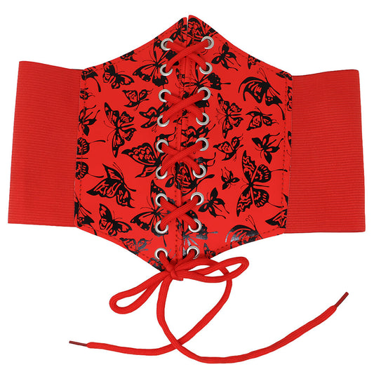 Corset Rojo Mariposas