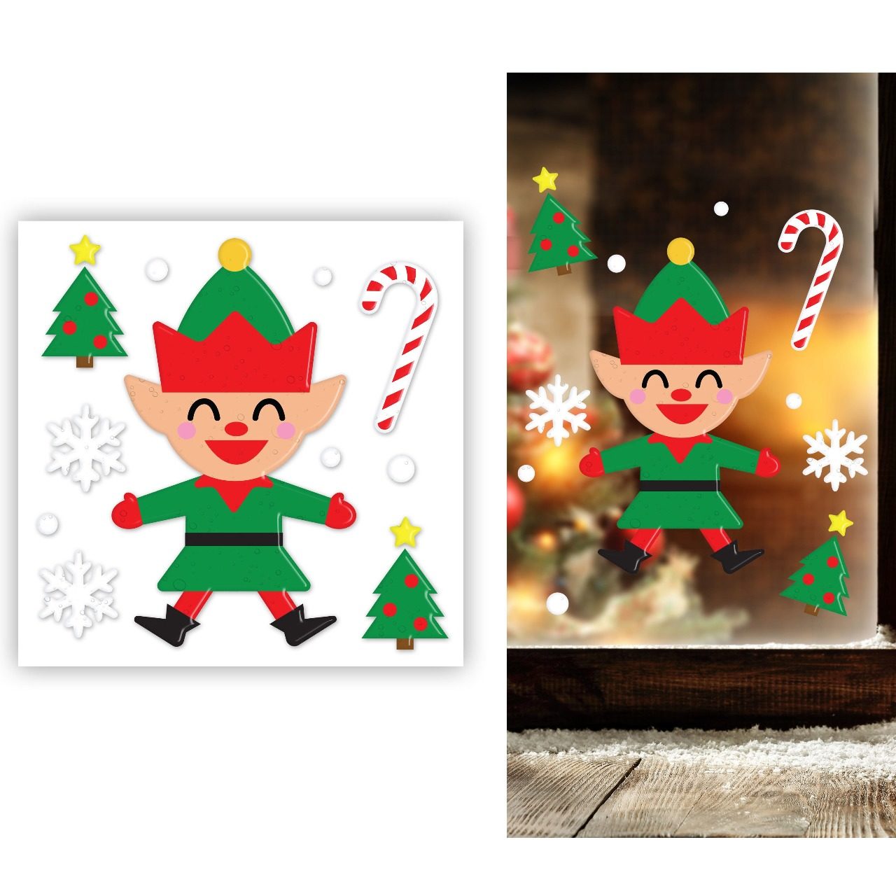 Decoración de Gel Elfo Navideño