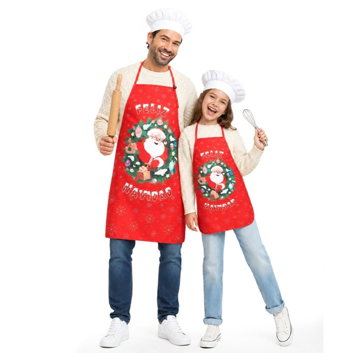 Delantal de Navidad Papá Noel infantil