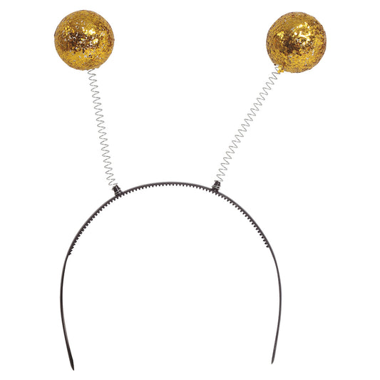 Diadema de Bolas Doradas Purpurina