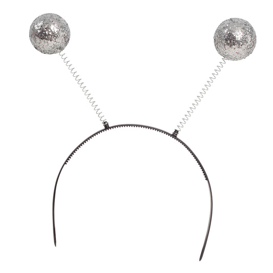 Diadema de Bolas Plateadas Purpurina