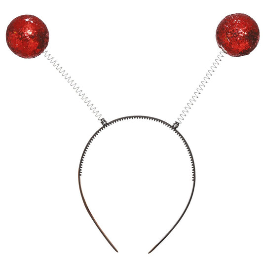 Diadema de Bolas Rojas Purpurina