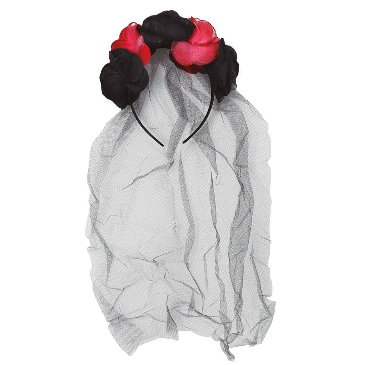 Diadema de Catrina Bicolor con Velo