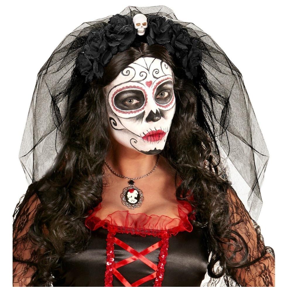 DIADEMA CON VELO Y FLORES DEAD OF THE DEAD | Deluna Disfraces DIADEMA CON VELO Y FLORES DEAD OF THE DEAD | Deluna Disfraces