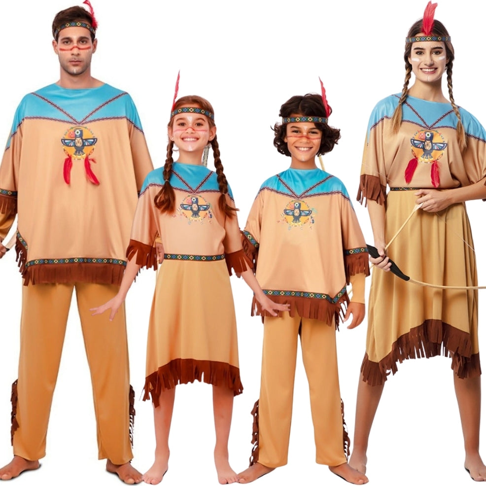 Disfraces en grupo de Indios Makah