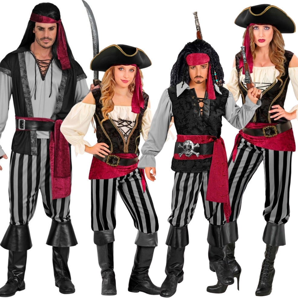 Disfraces en Grupo de Piratas Fajín