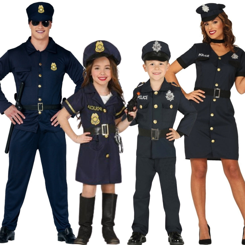 Disfraces en grupo de Policías Oficiales