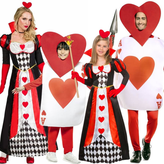 Disfraces en grupo de Reina y Carta de Corazones