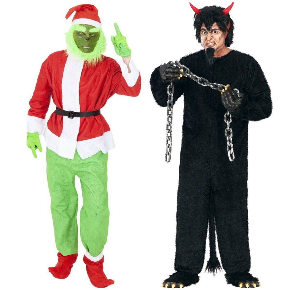 Disfraces en pareja del Grinch y krampus