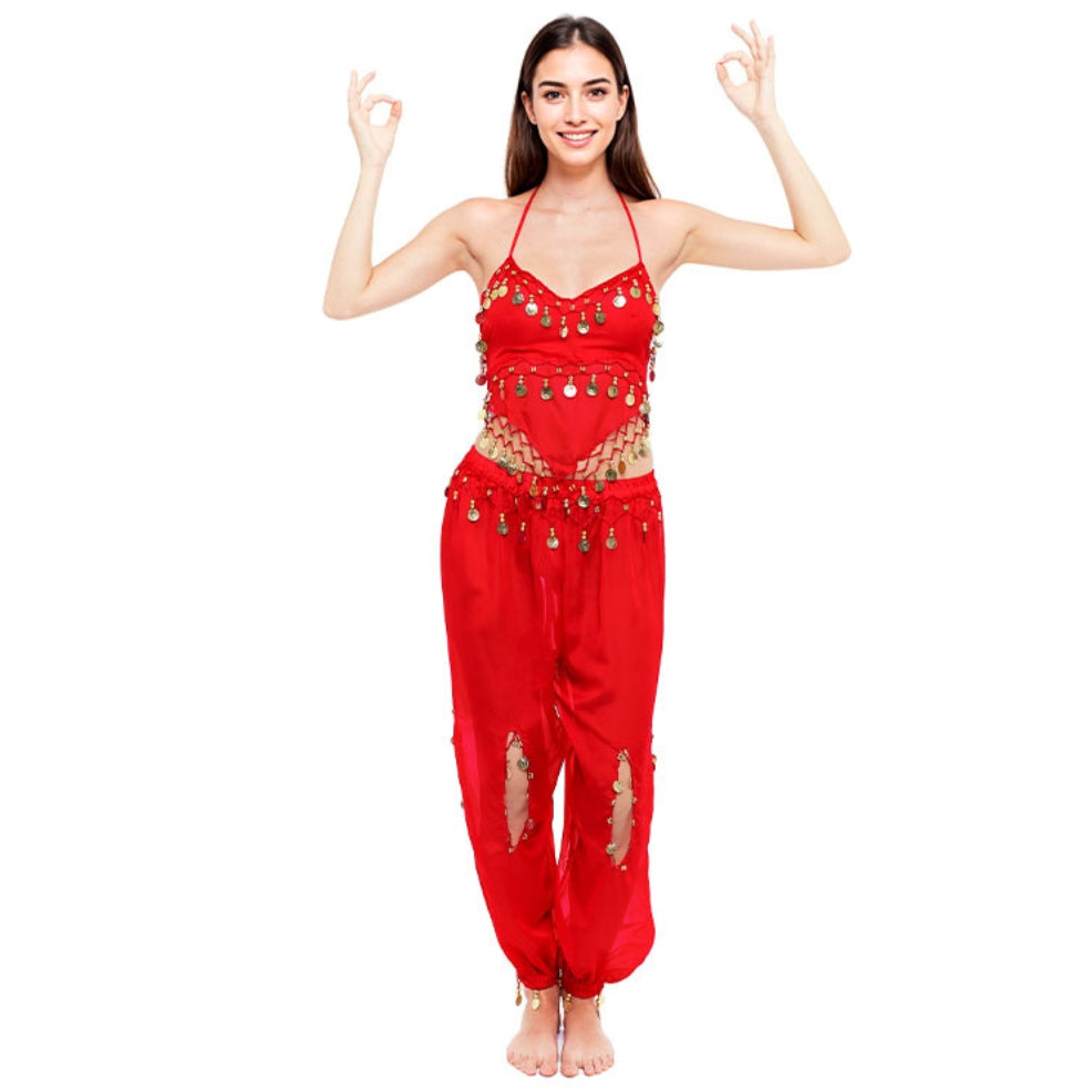 Disfraz de Danza del Vientre Rojo para mujer
