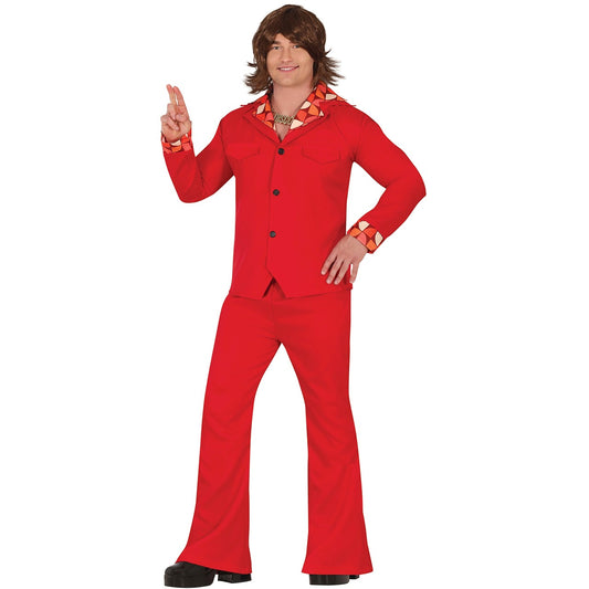 Disfraz de Años 70 Rojo para hombre