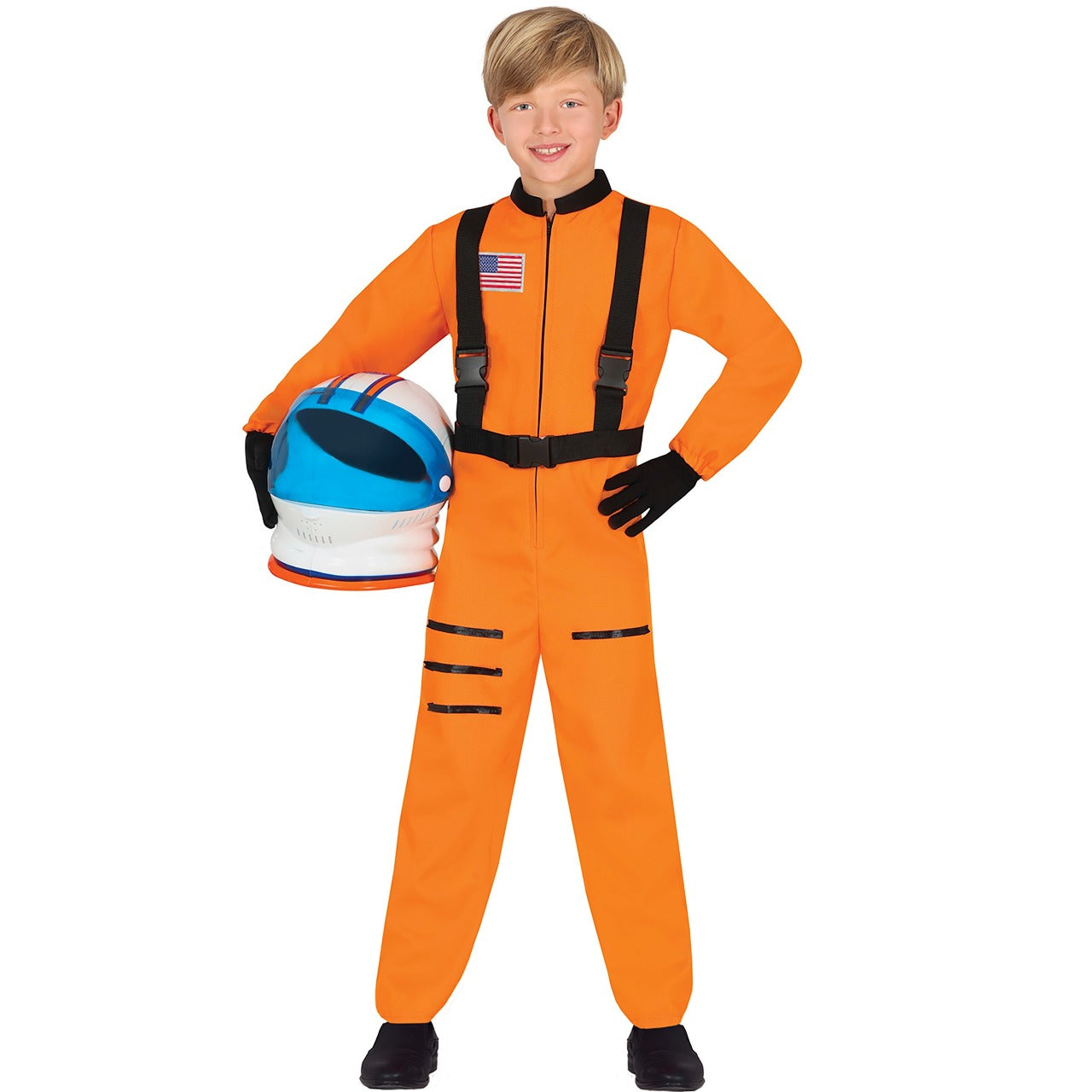 Casco de astronauta naranja para niños
