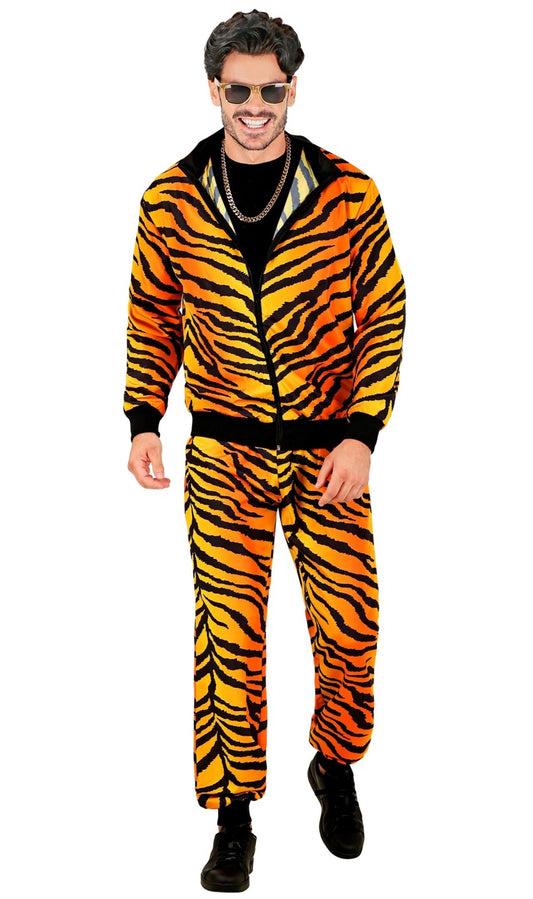 Disfraz de Chándal Años 80 Tigre para adulto