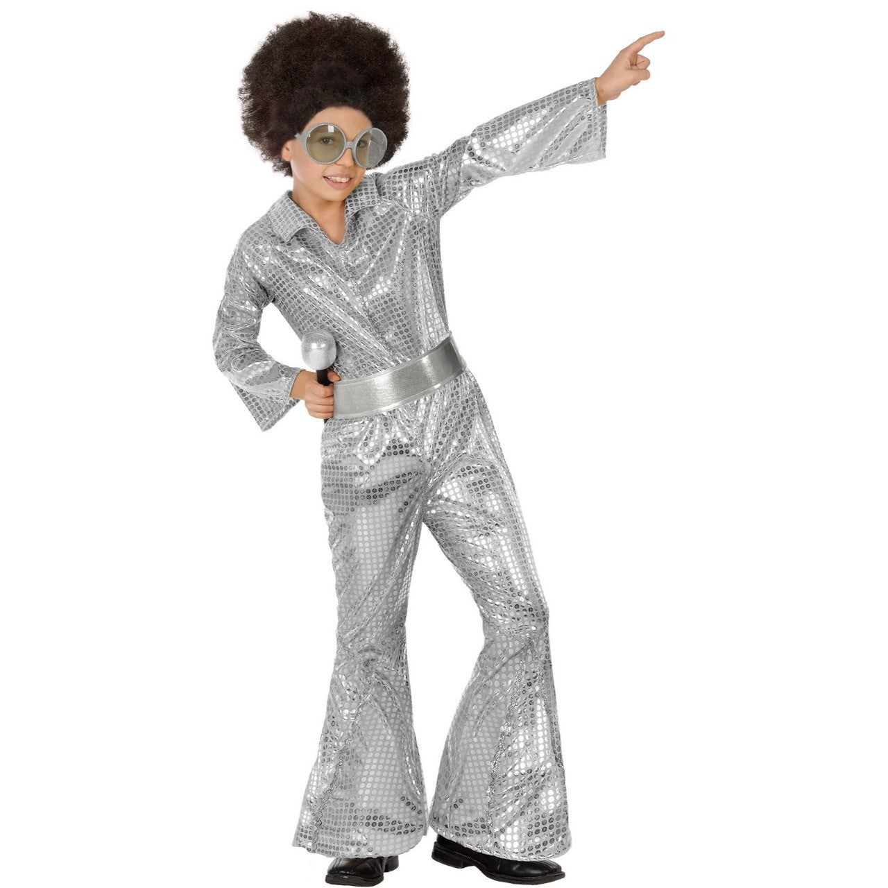 Disfraz de Disco Fashion Plata para niño