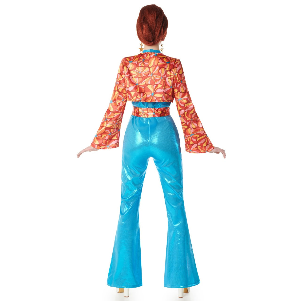 Disfraz de Disco Floral Años 70 para mujer