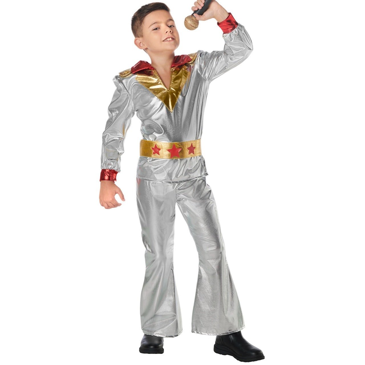 Disfraz de Disco Plata Años 70 para niño