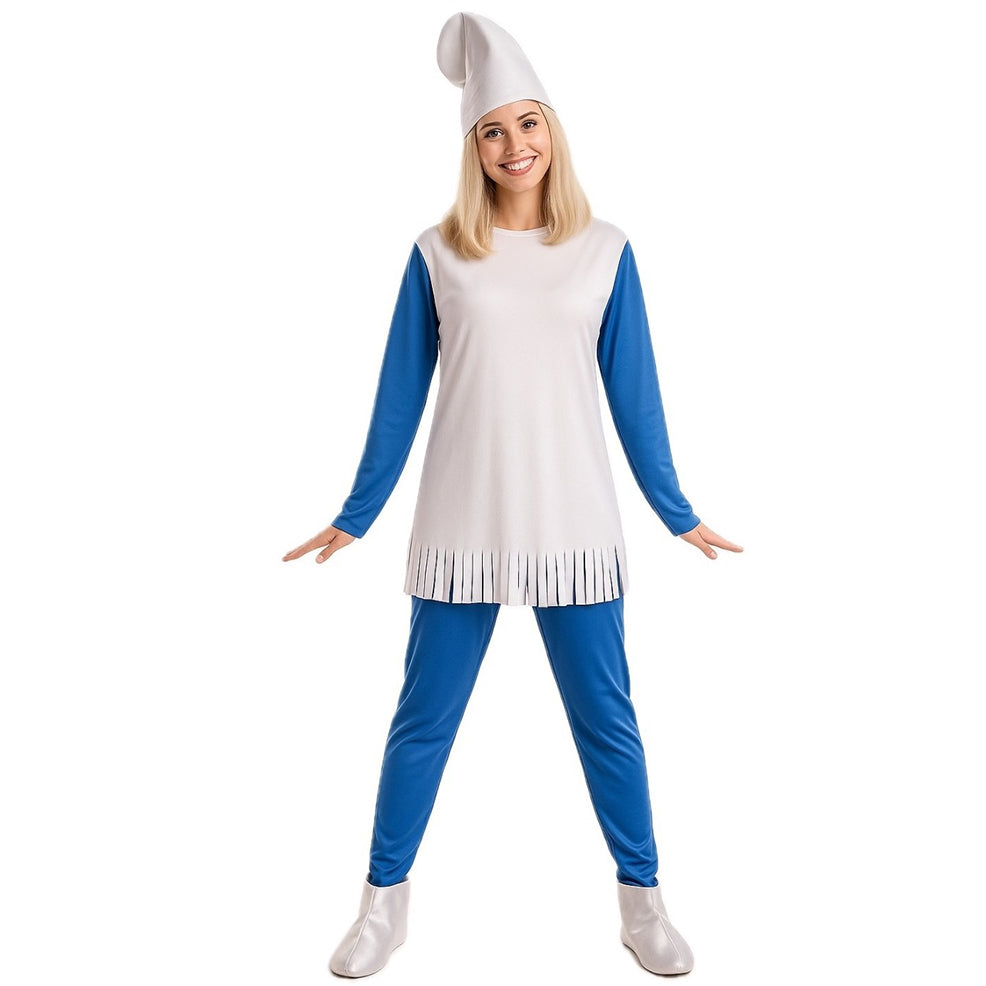 Disfraz de Duende Azul Patucos para mujer