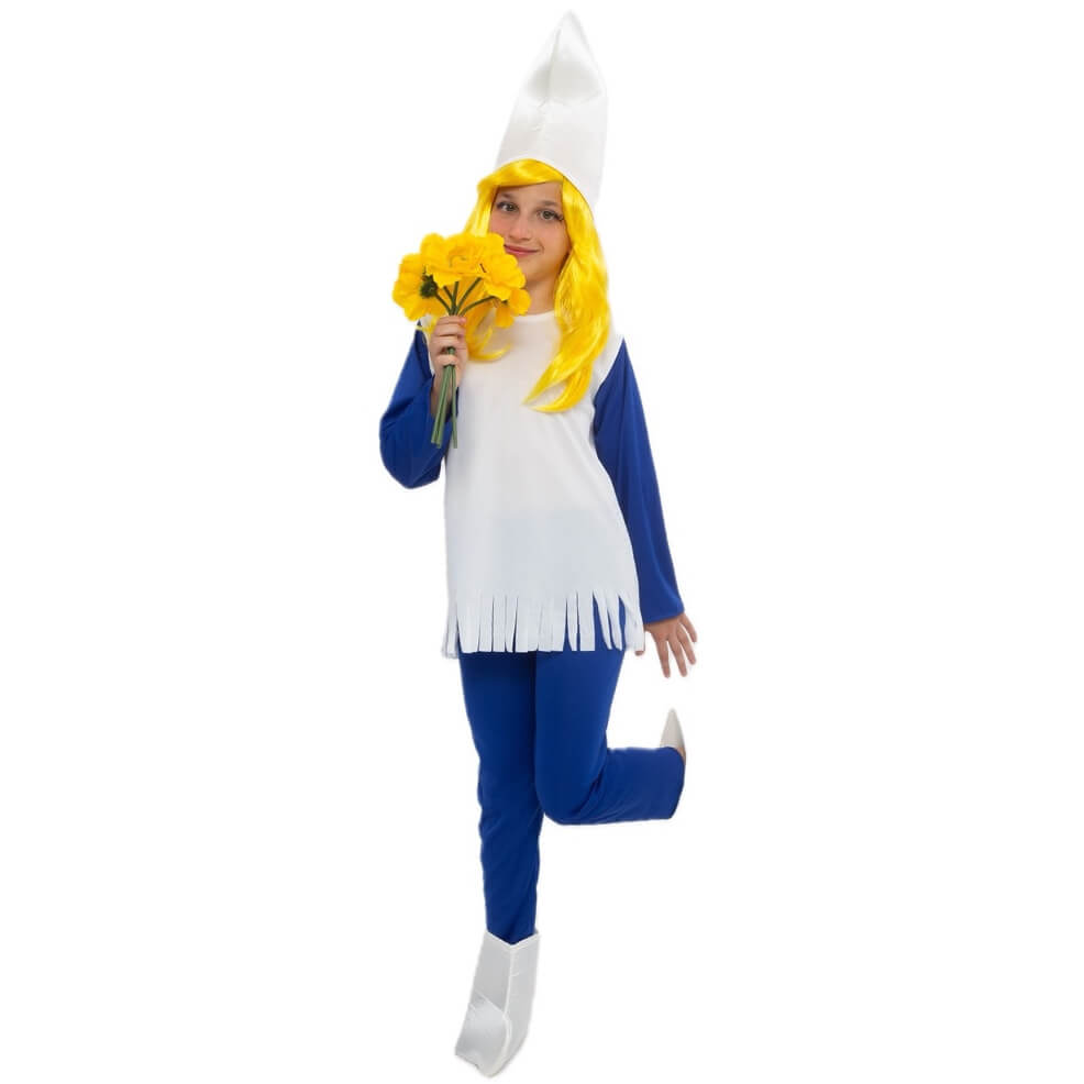 Disfraz de Duende Azul Patucos para niña
