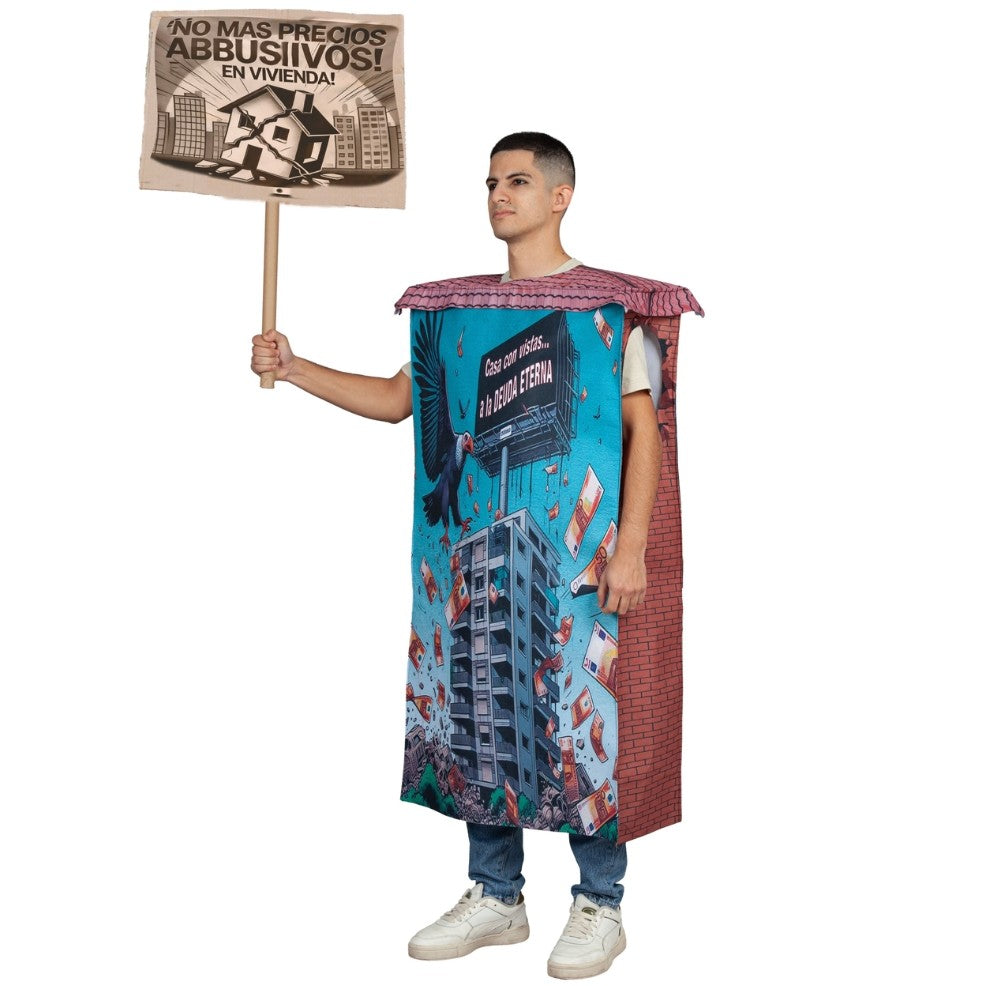 Disfraz de Edificio Protesta Ley de Vivienda para adulto