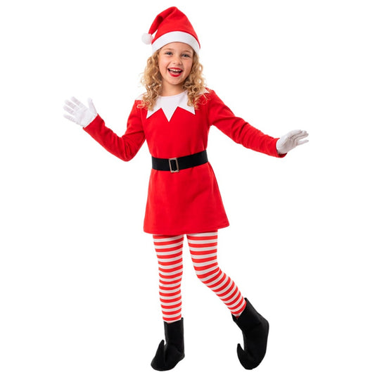 Disfraz de Elfa Divertida de Navidad para niña