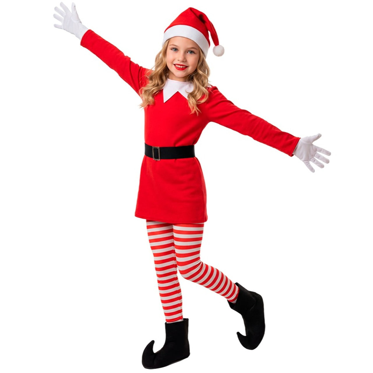 Disfraz de Elfa Divertida de Navidad para niña