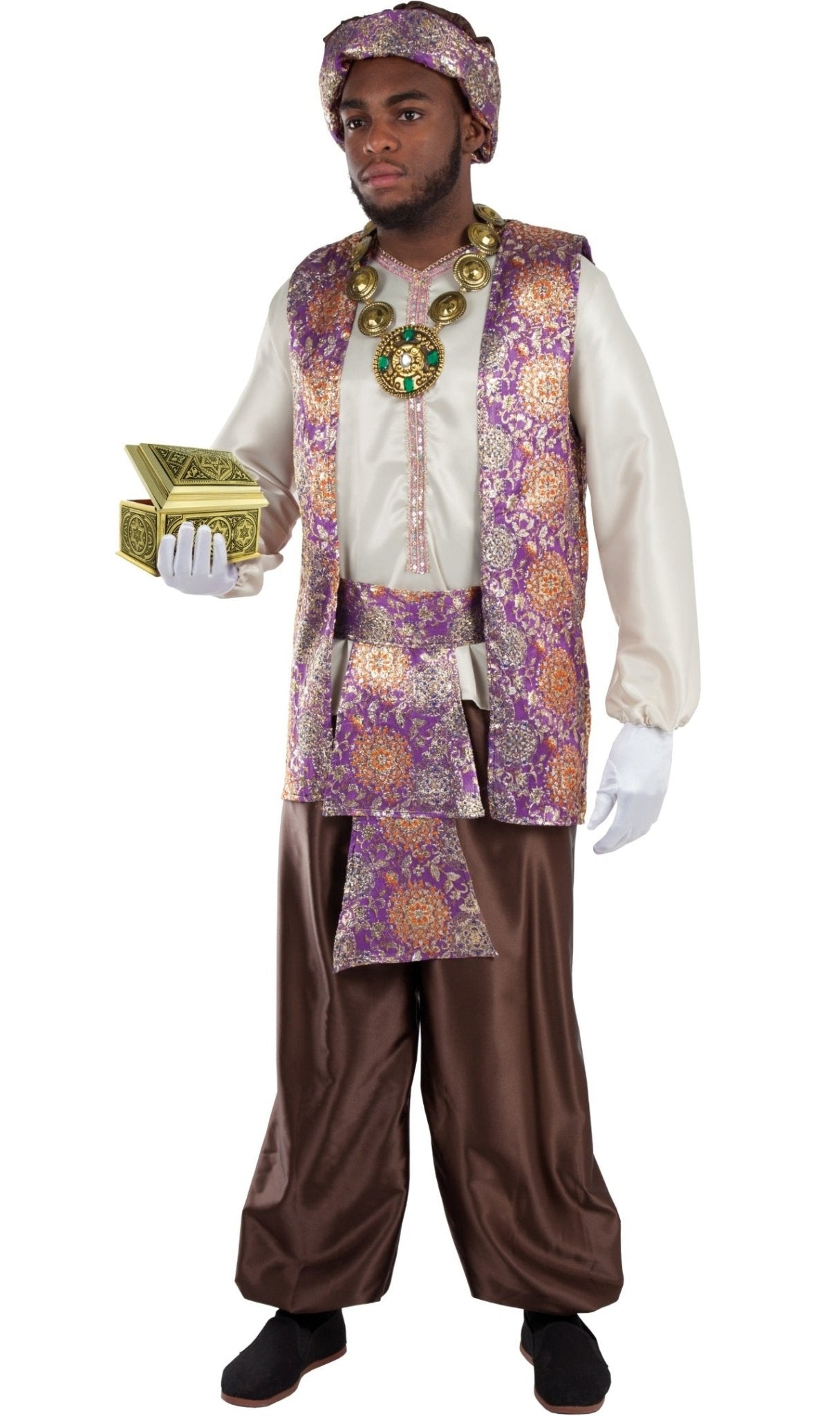 Disfraz en pareja de Rey Mago Baltasar y Paje Real