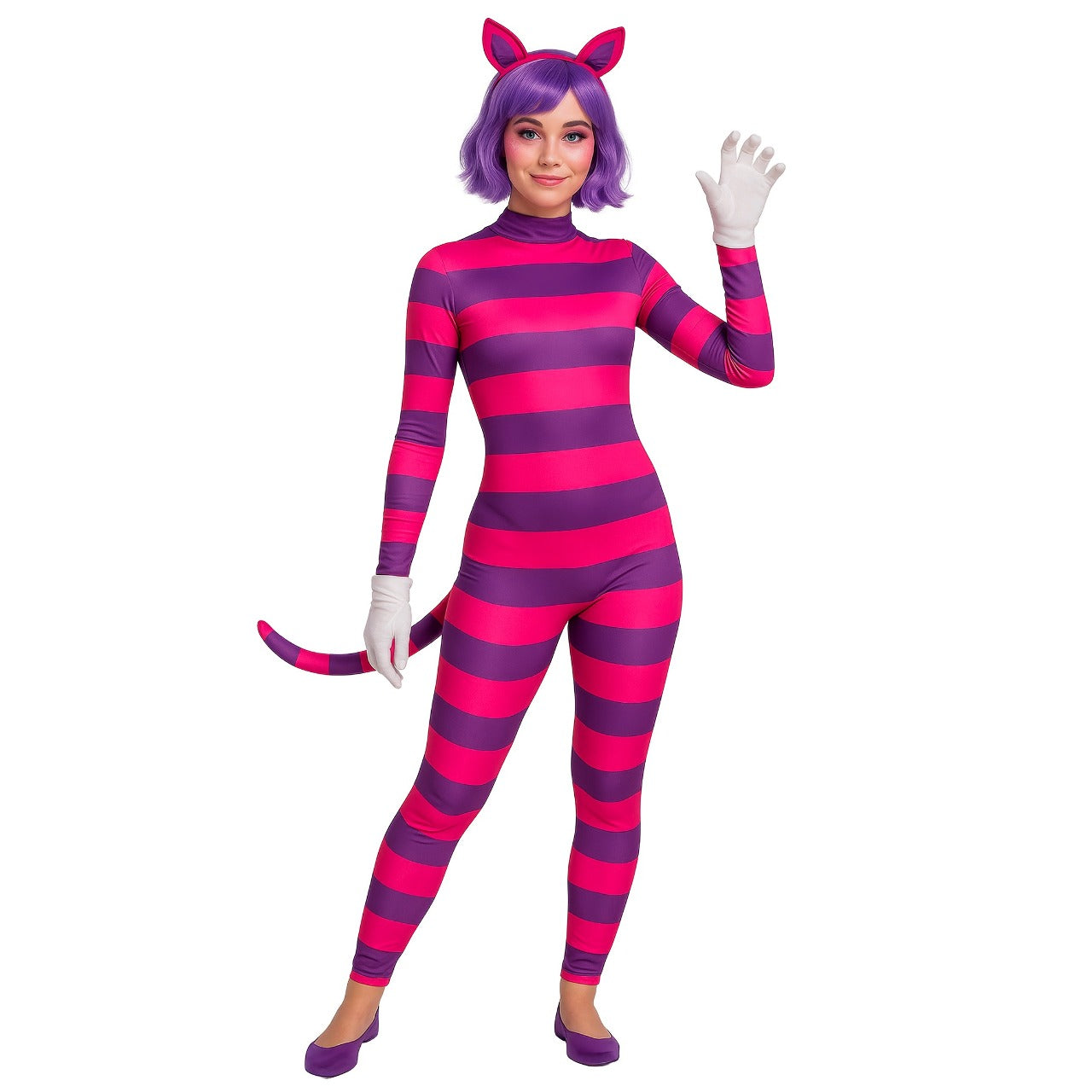 Disfraz de Gato Cheshire Bicolor para adulto