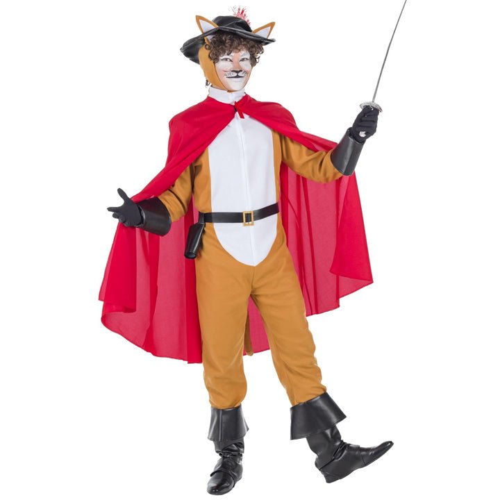 Disfraz de Gato con Botas Capa para hombre